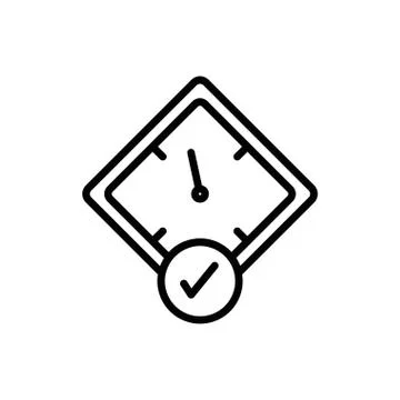 Isolated square clock instrument and check mark vector design Stock Illustration