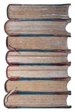 Isolated stack of ancient book 写真素材