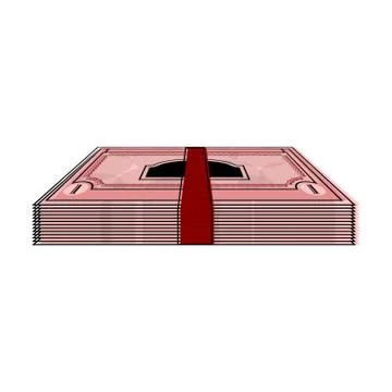 Isolated stack of bills Illustrazione stock
