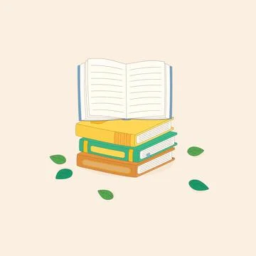Isolated stack books Stock Illustration
