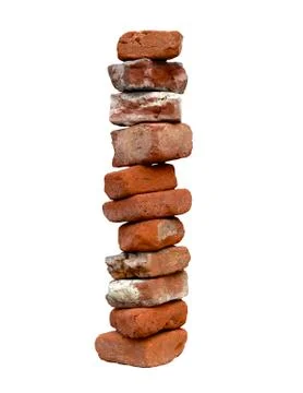 Isolated Stack Of Bricks Stock-Fotos