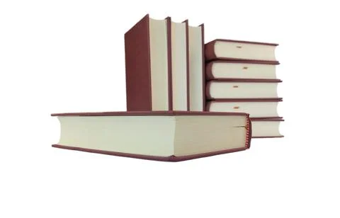 Isolated stack of hardcover books on white background Stock Photos