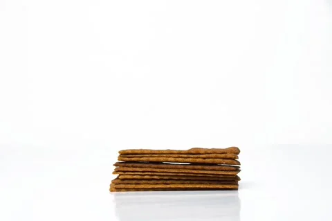 Isolated Stack of Tea Biscuits - Stop Motion Video Stock Footage 162437000