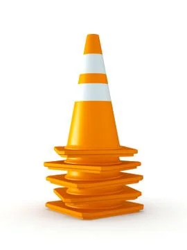 Isolated stack of traffic cones Stock Illustration