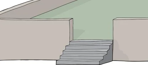 Isolated stairs on patio Stock Illustration