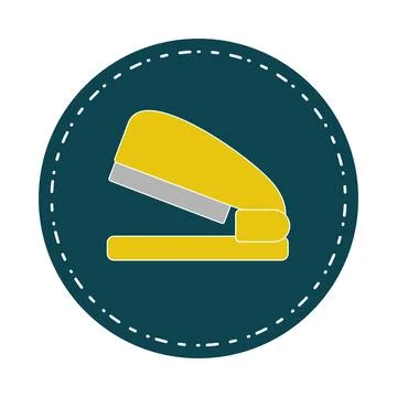 Isolated stapler on a sticker school supply icon Stock Illustration