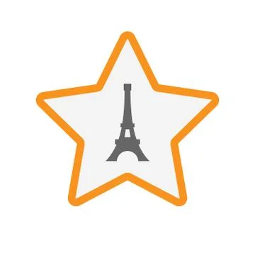 Isolated star with   the Eiffel tower Illustrazione stock
