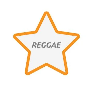 Isolated star icon with    the text REGGAE Stock Illustration
