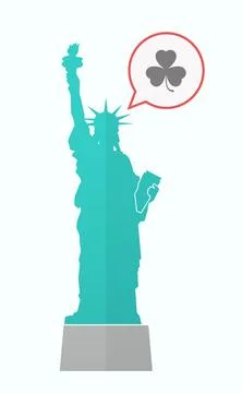 Isolated Statue of Liberty with a clover Stock Illustration