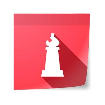 Isolated sticky note with a bishop    chess figure Stock Illustration