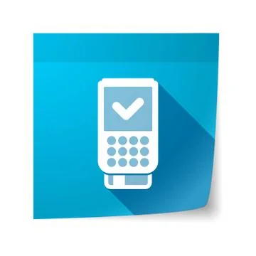 Isolated sticky note with  a dataphone icon Stock Illustration