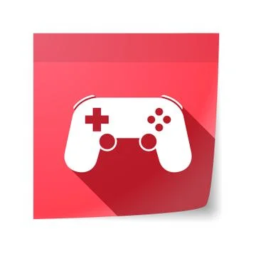 Isolated sticky note with  a game pad Stock Illustration