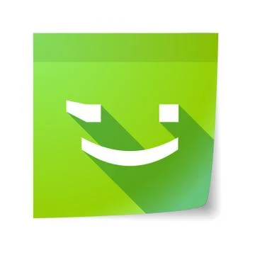 Isolated sticky note with  a wink text face emoticon Illustrazione stock