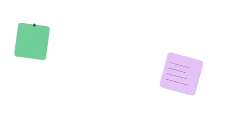 Isolated sticky notes with green and purple color Stock Illustration
