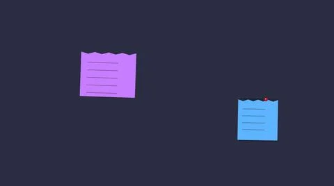 Isolated sticky notes with wavy corners on dark background Stock Illustration