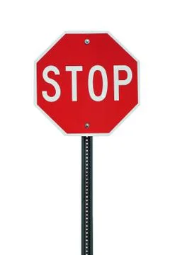 Isolated stop sign Stock Photos