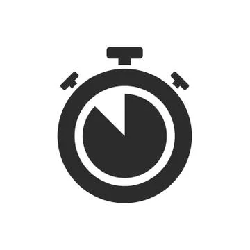Isolated stopwatch icon five to on a white background Stock Illustration