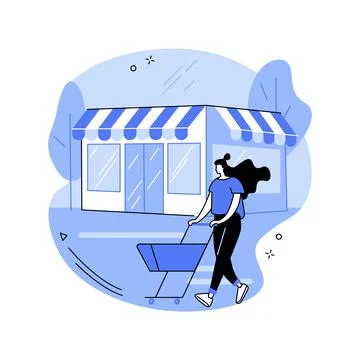 Isolated store abstract concept vector illustration. Stock Illustration