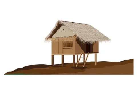 Isolated straw hut vector design Stock Illustration