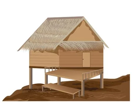 Isolated straw hut on white background vector design Stock Illustration