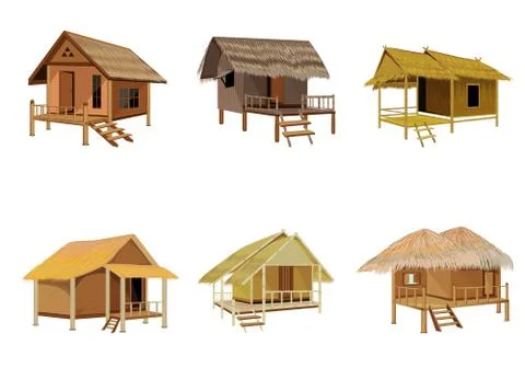 Isolated straw hut on white background vector design Stock Illustration