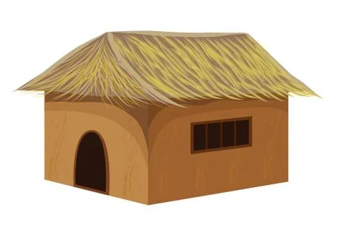 Isolated straw hut on white background vector design Stock Illustration
