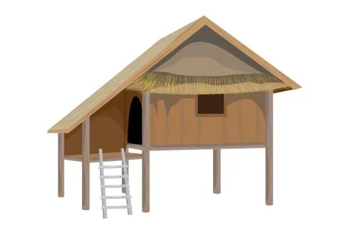 Isolated straw hut on white background vector design Stock Illustration
