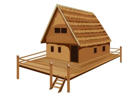 Isolated straw hut on white background vector design Stock Illustration