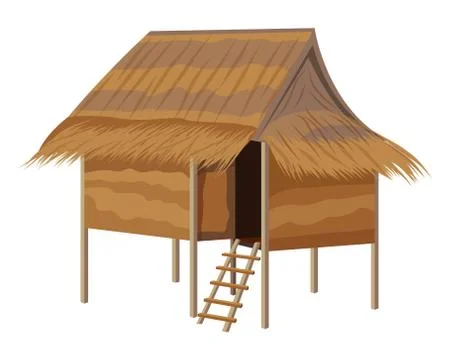 Isolated straw hut on white background vector design Stock Illustration