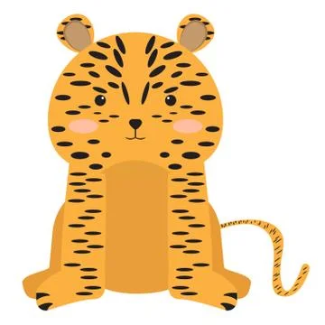 Isolated stuffed leopard toy Stock Illustration