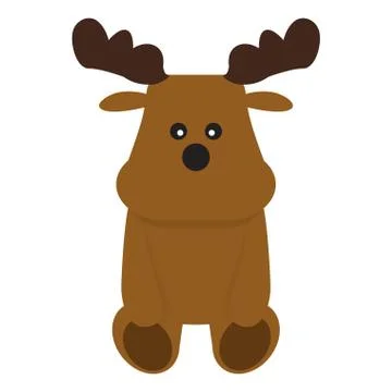 Isolated stuffed moose toy Stock Illustration