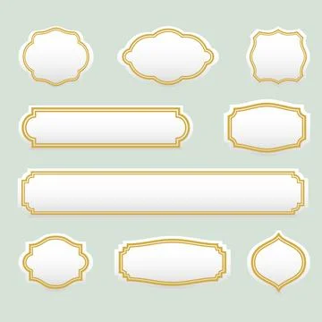 Isolated stylized frames vector logo set. Vintage borders logotypes collection. Illustrazione stock