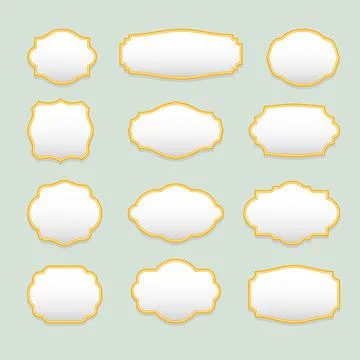 Isolated stylized frames vector logo set. Vintage borders logotypes collection. Stock Illustration