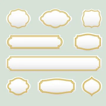 Isolated stylized frames vector logo set. Vintage borders logotypes collection. Stock Illustration