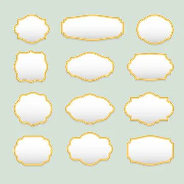 Isolated stylized frames vector logo set. Vintage borders logotypes collection. Stock Illustration