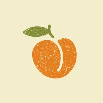 Isolated stylized icon of a peach Stock Illustration