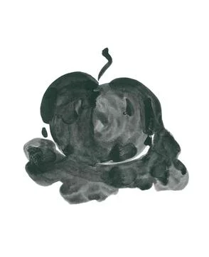 Isolated stylized image of the apple in caramel in black gradient Stock Illustration