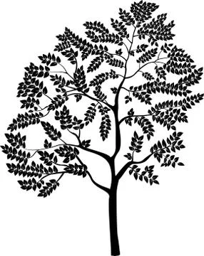 Isolated stylized monochrome tree, vector illustration Illustrazione stock