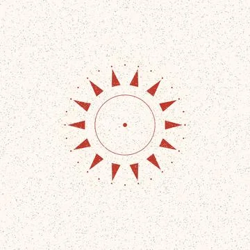 Isolated stylized sun with rays on transparent background illustration Stock Illustration