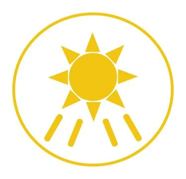 Isolated Sun Resistent Element Symbol Stock Illustration