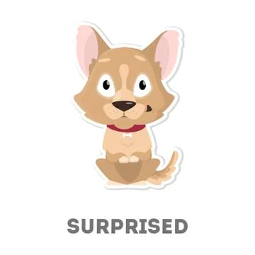 Isolated surprised dog. Stock Illustration