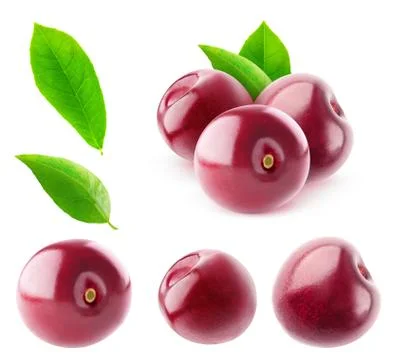 Isolated sweet cherries bundle Stock Photos