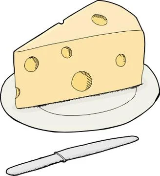 Isolated swiss cheese Stock Illustration