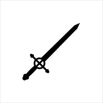 An isolated sword icon on a white background. Fantasy Warrior ancient weapo.. Stock-Illustration