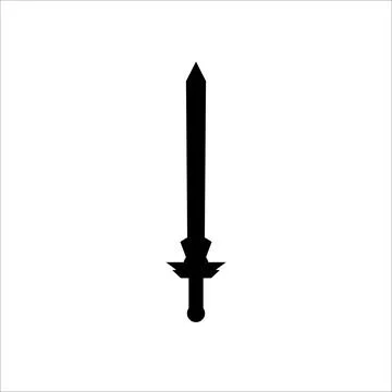 An isolated sword icon on a white background. Fantasy Warrior weapons desig.. Ilustração Stock