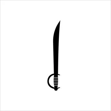 An isolated sword on white background. Pirates and Executioner sword ancien.. Stock Illustration