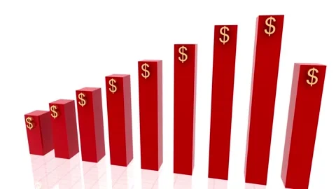 Isolated symbol marketing technology graph success growth number in animation 库存影片 334653039