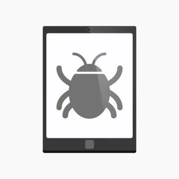 Isolated tablet pc with a bug Stock Illustration