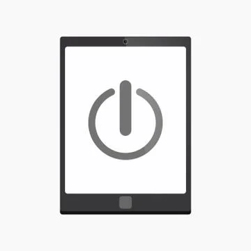 Isolated tablet pc with an off button Stock Illustration
