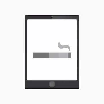 Isolated tablet pc with a cigarette Stock Illustration